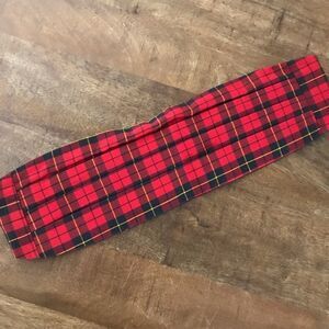 Vintage Scottish tartan plaid red cummerbund